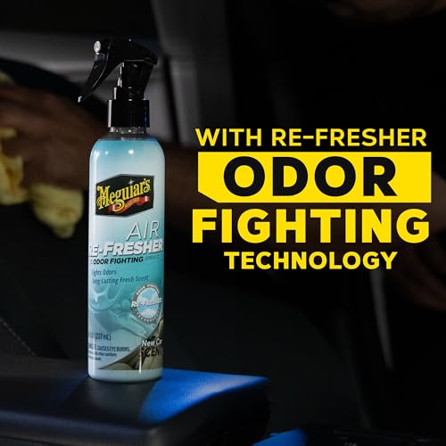 Meguiar’s Air Re-Fresher Odor Fighting Spray, New Car Scent 8 Oz - Product Imagery