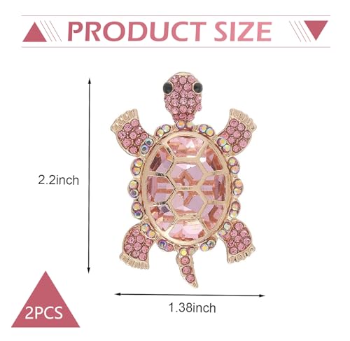 2 PCS Bling Turtle Car Air Vent Clip, Rhinestone-Embellished AC - Product Imagery