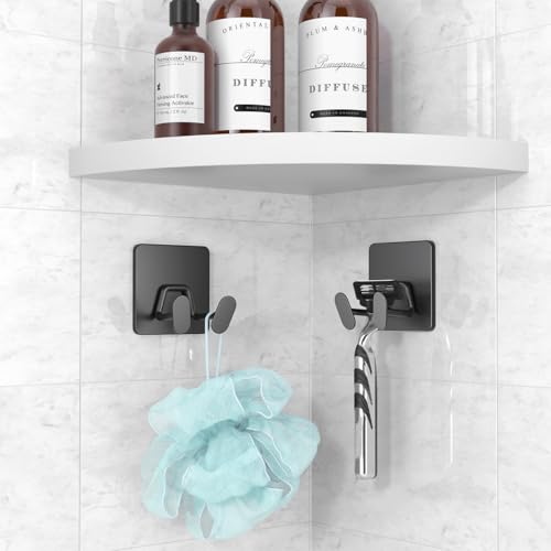 Adhesive Shower Hooks for Inside - Extra Sticky Stainless, Razor - Product Imagery