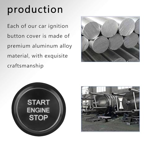 Car Push Start Button Cover Compatible with Audi,Cool Aluminum - Product Imagery