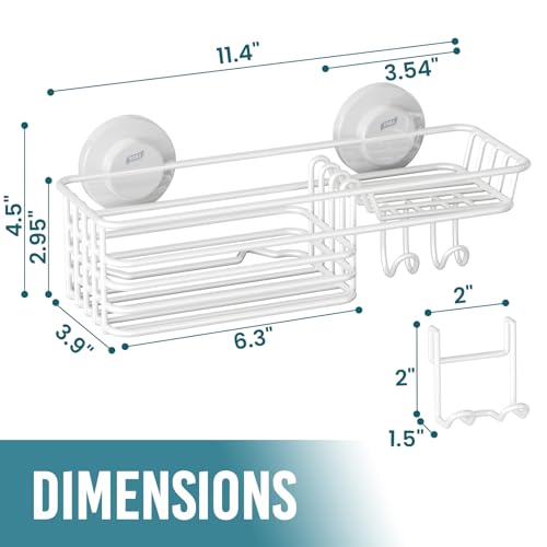 TAILI Shower Caddy Suction Cup with Hooks, No Drill Shower - Product Imagery