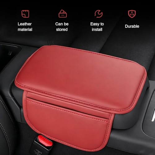 Car Center Console Cover, Scratch Resistant Leather Armrest - Product Imagery