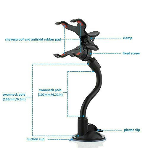 360° Car Windshield Mount Cradle Holder Stand for iPhone Mobile - Product Imagery
