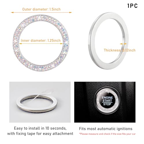 Kewucn Bling Crystal Double Rhinestone Car Engine Start - Product Imagery