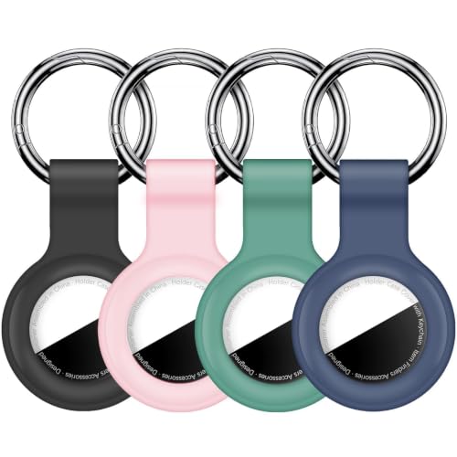 Linsaner 4 Pack Silicone Holder for AirTag 2nd & 1st Gen, - Product Imagery