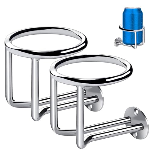 Boat Cup Holder, 2 Pcs Boat Ring Cup Holder, Stainless Steel - Product Imagery
