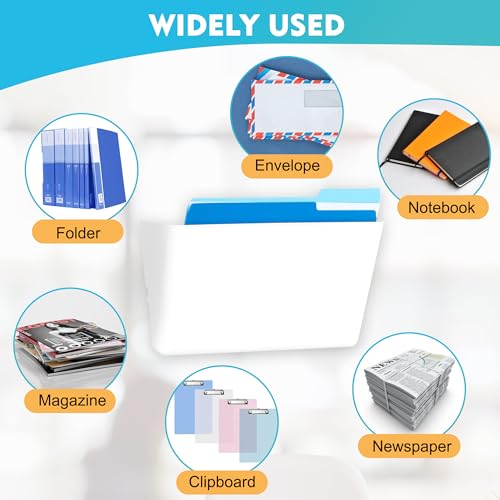 EASEPRES 6 Pack White Plastic Single Pocket Hanging File - Product Imagery