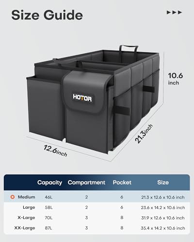 HOTOR Trunk Organizer - Foldable Car Organizer for SUVs & Sedans - Product Imagery