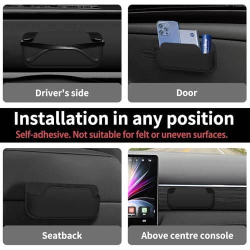 Sunglass Holder for Car, Multi-Functional Stick-On Glasses - Product Imagery