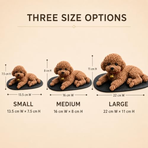 Silicone Dog Dashboard Decoration for Car, Realistic Teddy Dog - Product Imagery
