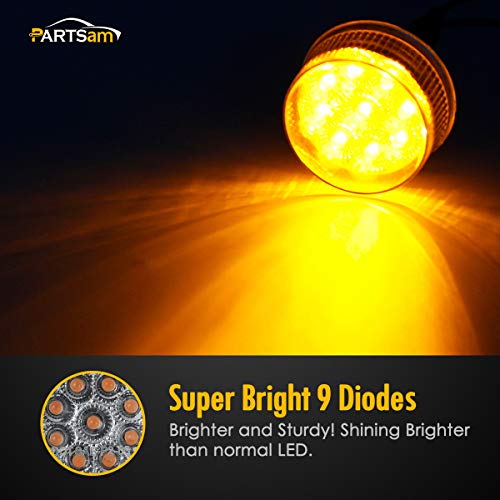 Partsam 12Pcs 2inch Round 9LED Side Marker Clearance Lights with - Product Imagery