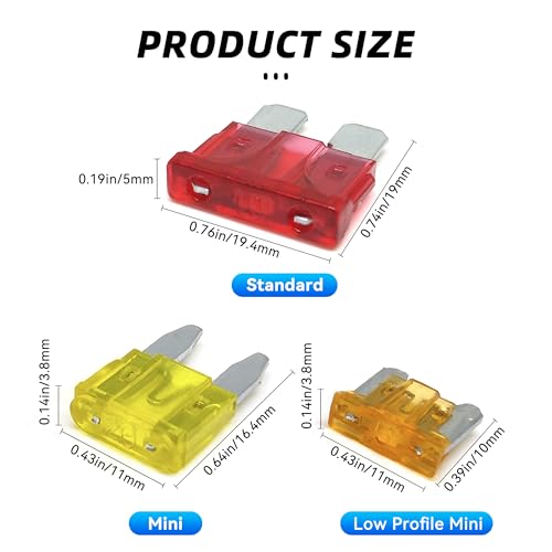 306PCS Car Fuses Assortment Kit, Mixed Vehicle Blade Standard & - Product Imagery