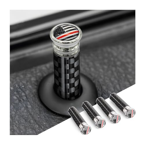 Moly Magnolia 4PCS Carbon Fiber Car Door Lock Knob Covers, Style - Product Imagery