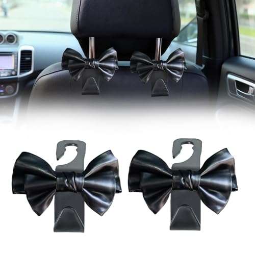 2 PCS Car Seat Headrest Hooks, Cute Bow Purse Hook Hanger for - Product Imagery