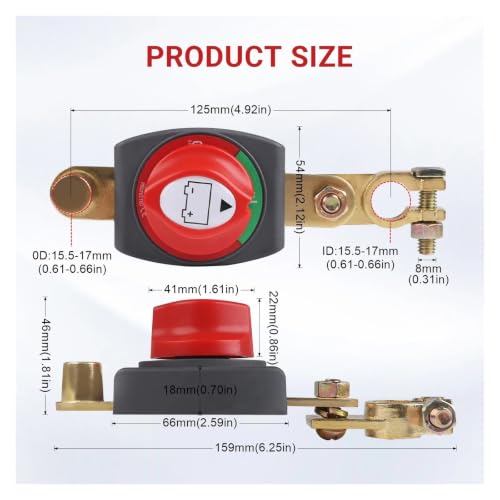 Vertical Disconnect Switch Top Pillar Isolation Switch 12-48V - Product Imagery