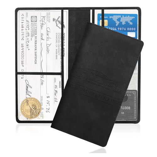 Car Registration and Insurance Holder,PU Leather Car Glove Box - Product Imagery