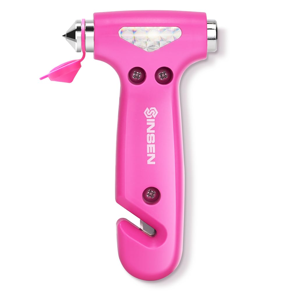 SINSEN Car Safety Hammer, Automotive Window Breaker and Seatbelt - Product Imagery