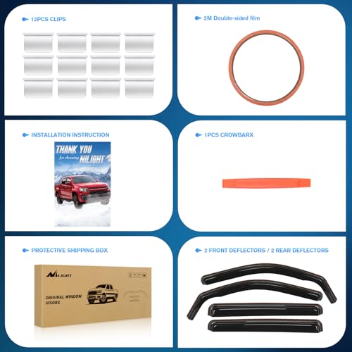 Nilight in-Channel Window Rain Guards for Ford Maverick - Product Imagery