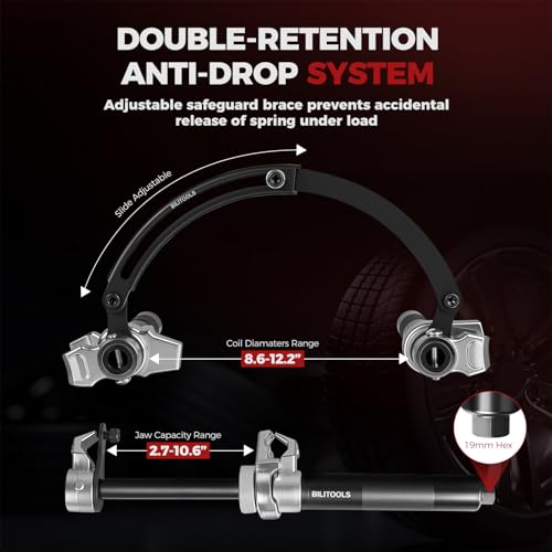 BILITOOLS 2-Piece Coil Spring Compressor Tool, Max Load.2645LB - Product Imagery