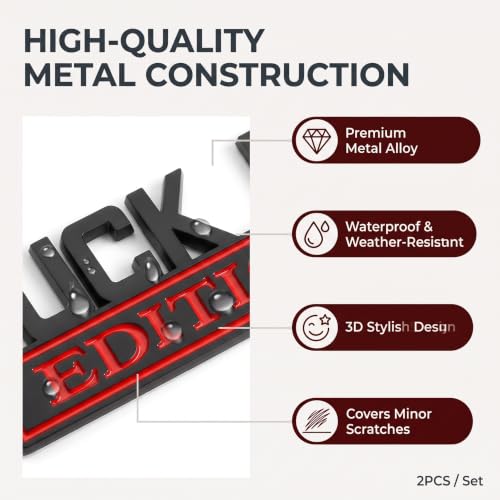 2PCS Fuck IT Edition Emblem, 3D Fuck-IT Edition Emblem Metal Car - Product Imagery