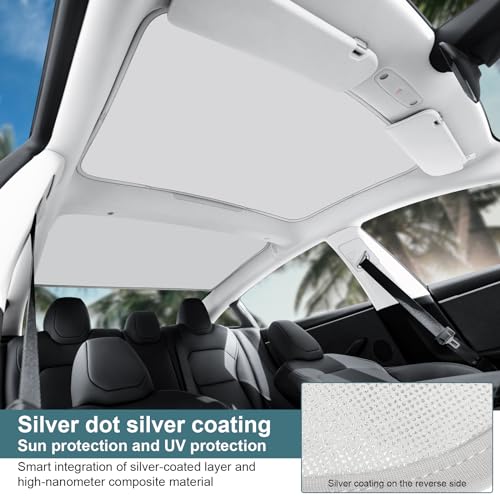 Roof Sunshades for Tesla Model 3 2026, Upgraded [No-Sag,No Gap] - Product Imagery