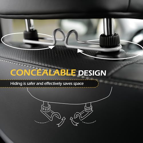 2 PCS Headrest Hooks for Car, 10KG Ultra High Load Bearing Alloy - Product Imagery