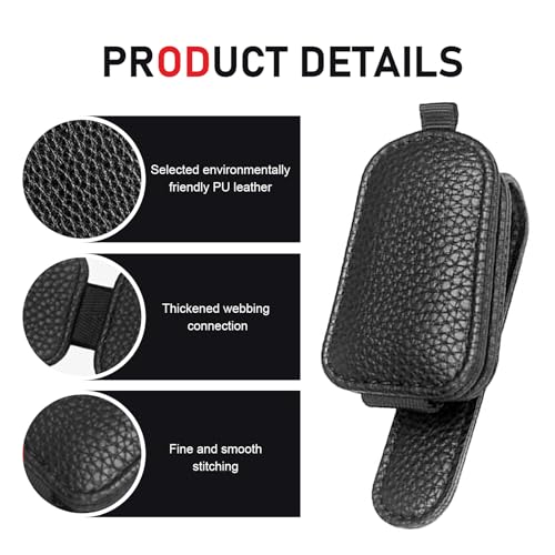 2PCS Sunglasses Holder for Car, Magnetic Leather Sunglasses - Product Imagery