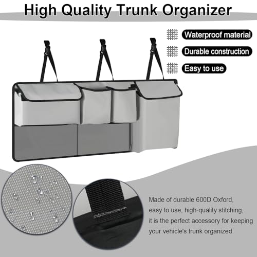UYYE Trunk Hanging Organizer, Backseat Storage Bag, Collapsible - Product Imagery