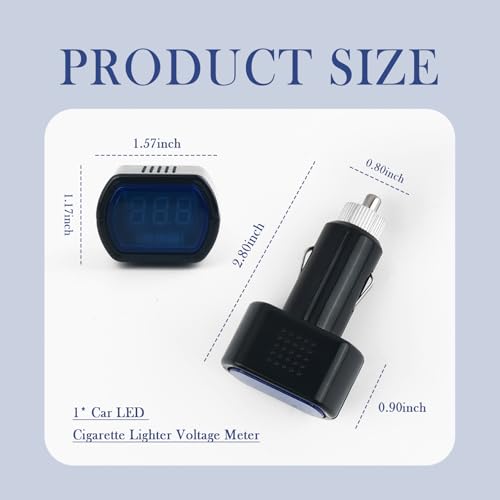 Car LED Cigarette Lighter Voltage Meter with Digital - Product Imagery