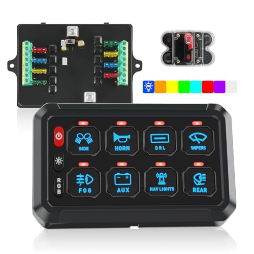 KISLED 8 Gang Switch Panel with RGB Button and Brightness Button - Product Imagery