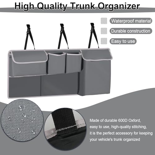 UYYE Trunk Hanging Organizer, Backseat Storage Bag, Collapsible - Product Imagery