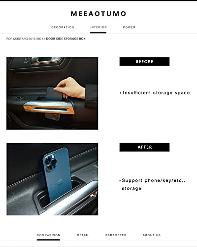 Door Side Storage Box Interior Accessories for Ford Mustang - Product Imagery