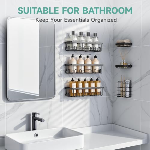 Veken Shower Caddy 6-Pack, Bathroom Organizers and Storage - Product Imagery