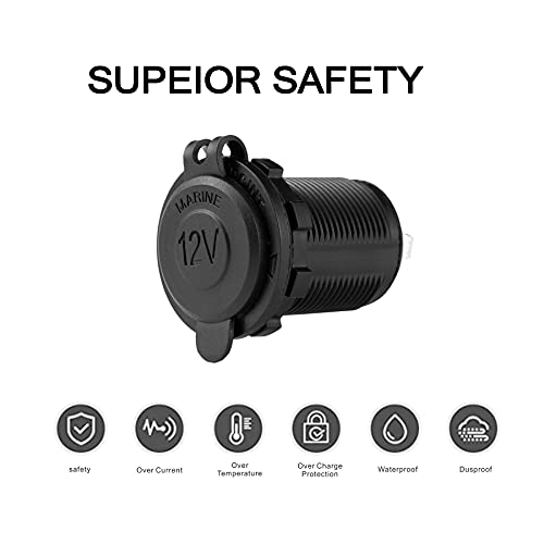 UYYE Universal 12V/24V Car Cigarette Lighter Socket, for Car - Product Imagery