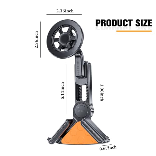 Car Phone Holder, Left and Right Rotation Magnetic Dashboard - Product Imagery