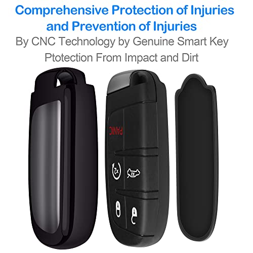 Compatible With Jeep Key Fob Cover With Leather Keychain Soft - Product Imagery