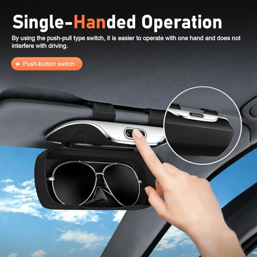 Car Visor Sunglass Holder, ABS Anti-scratch Eyeglasses - Product Imagery