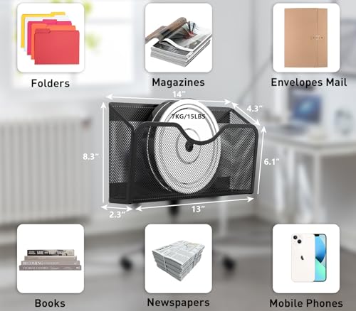 JANE EYRE Magnetic File Holder - 3PCS Paper Mail Organizer - Product Imagery