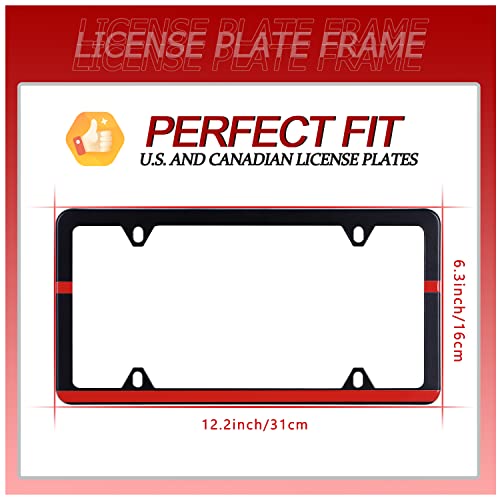 Thin Red Line License Plate Frame Firefighter License Plate - Product Imagery