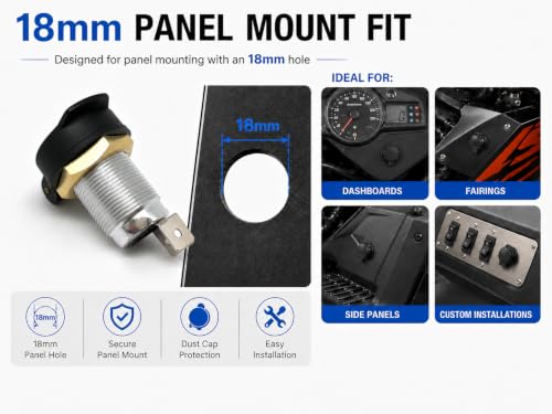 Cliff Top Alloy Female DIN Motorcycle Socket Compatible with - Product Imagery
