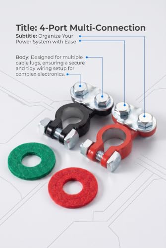 2 PCS Power Terminal Connectors, 12V Bus Bar Terminal Block, - Product Imagery