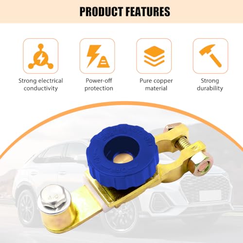 Car Top Post Battery Disconnect Switch, 12V Heavy Duty Master - Product Imagery