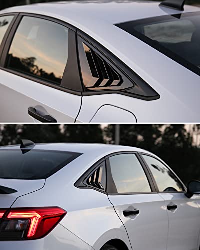 CKE for Honda Civic Sedan 2022-2026 Window Louvers -Glossy Black - Product Imagery