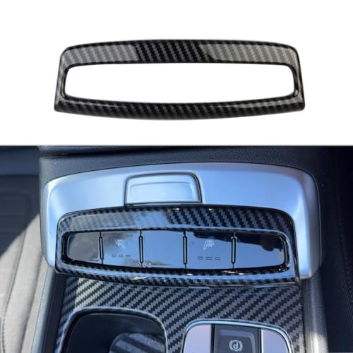 Carbon Fiber Center Console Armrest Button Cover Trim for - Product Imagery