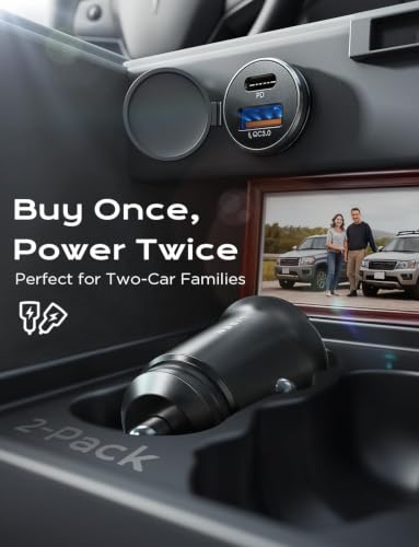 LISEN Car Charger USB C, 69W Cigarette Lighter USB Charger - Product Imagery