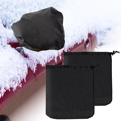 2 Pcs Side Mirror Covers with Drawstrings, Rearview Accessories - Product Imagery
