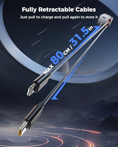 Retractable Car Charger, SUPERONE 99W Car Phone Charger with - Product Imagery