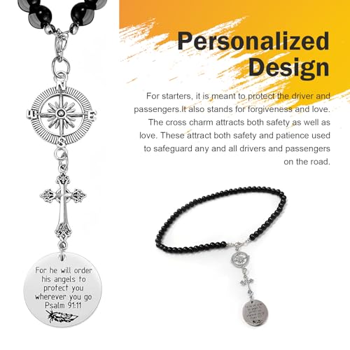WZP Cross Rear View Mirror Car Charm, Cross for Rear View Mirror - Product Imagery