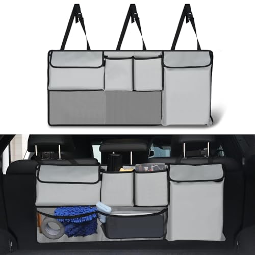 UYYE Trunk Hanging Organizer, Backseat Storage Bag, Collapsible - Product Imagery
