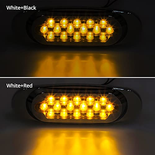 Partsam 10Pcs 6.5 Inch Clear Lens Amber Led Oval Marker Light 16 - Product Imagery